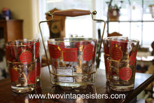 Load image into Gallery viewer, 1950s Jeannette Glass Barware Bacardi Ice Bucket Set