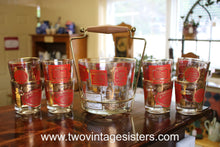 Load image into Gallery viewer, 1950s Jeannette Glass Barware Bacardi Ice Bucket Set