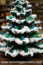 Load image into Gallery viewer, 1970s Ceramic Christmas Tree Red Blue Orange Lights No Base
