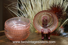Load image into Gallery viewer, Anchor Hocking Queen Mary Pink Dessert Bowl Set