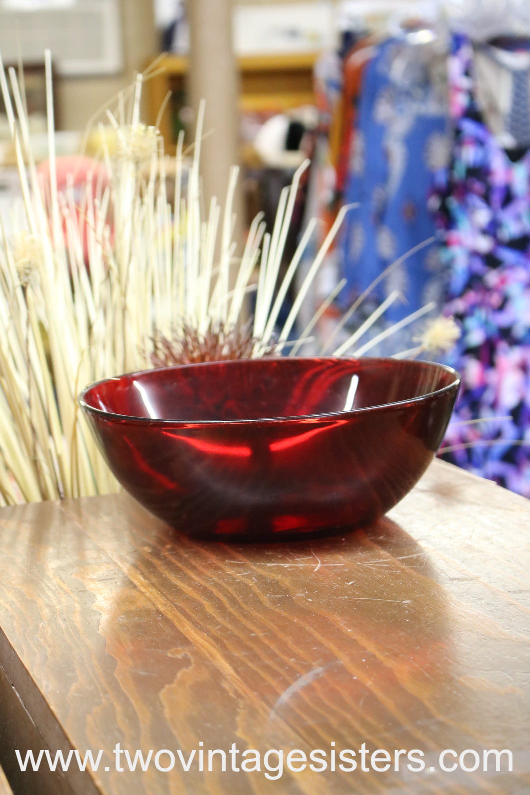 Anchor Hocking Ruby Red Glass Bowl