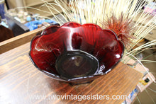 Load image into Gallery viewer, Anchor Hocking Ruby Red Scalloped Serving Bowl