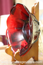 Load image into Gallery viewer, Anchor Hocking Ruby Red Scalloped Serving Bowl
