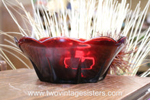 Load image into Gallery viewer, Anchor Hocking Ruby Red Scalloped Serving Bowl