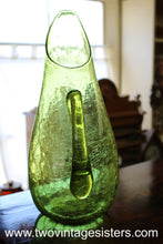 Load image into Gallery viewer, Blenko Crackle Glass Lime Green Glass Pitcher