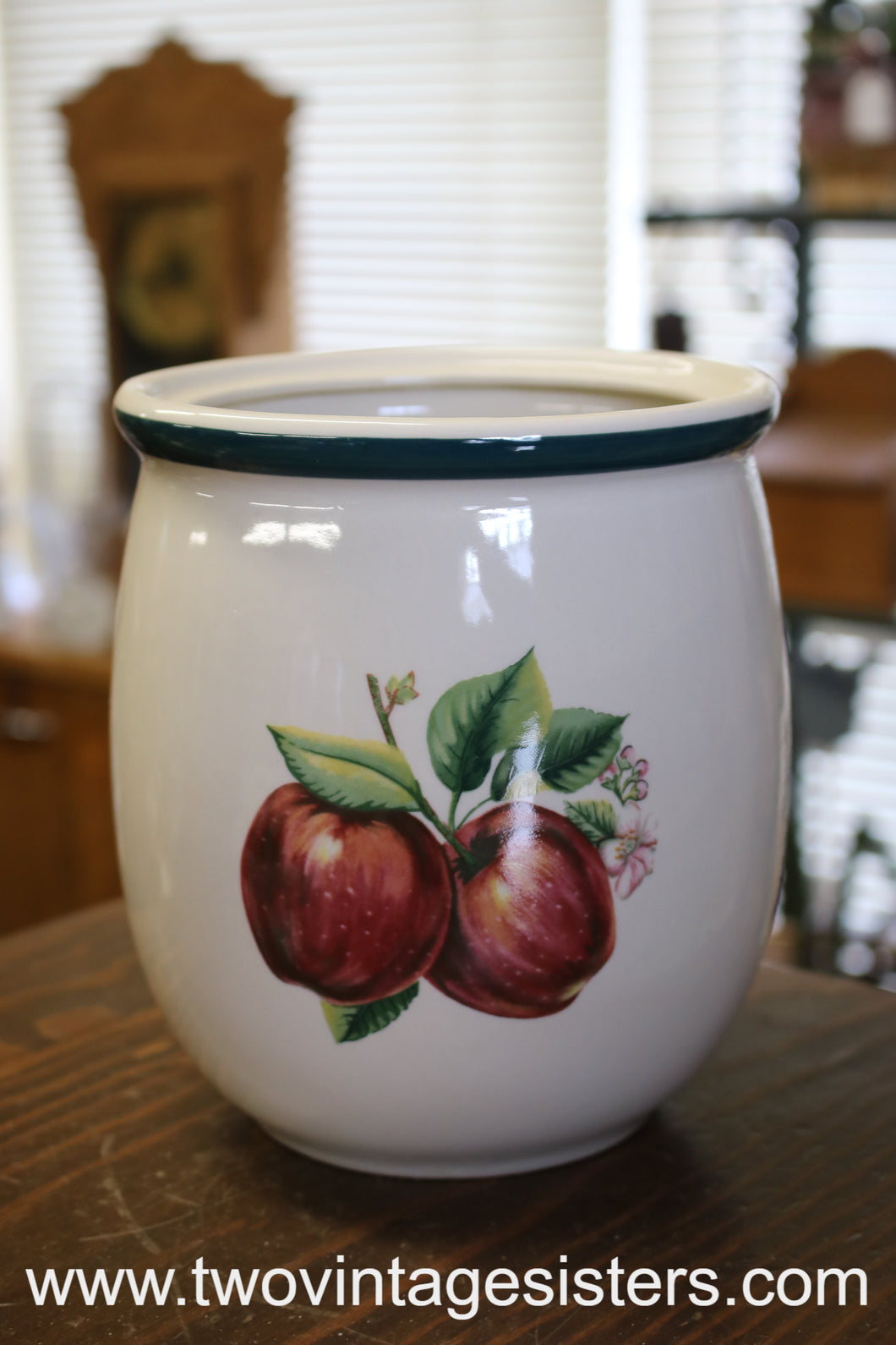 Casuals by China Pearl Apples Medium Ceramic Canister with No Lid