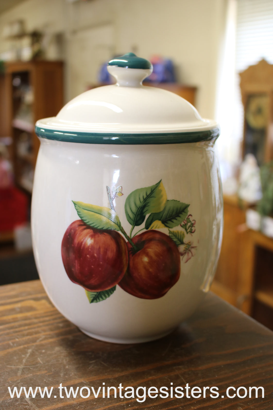 Casuals by China Pearl Apples Large Ceramic Canister