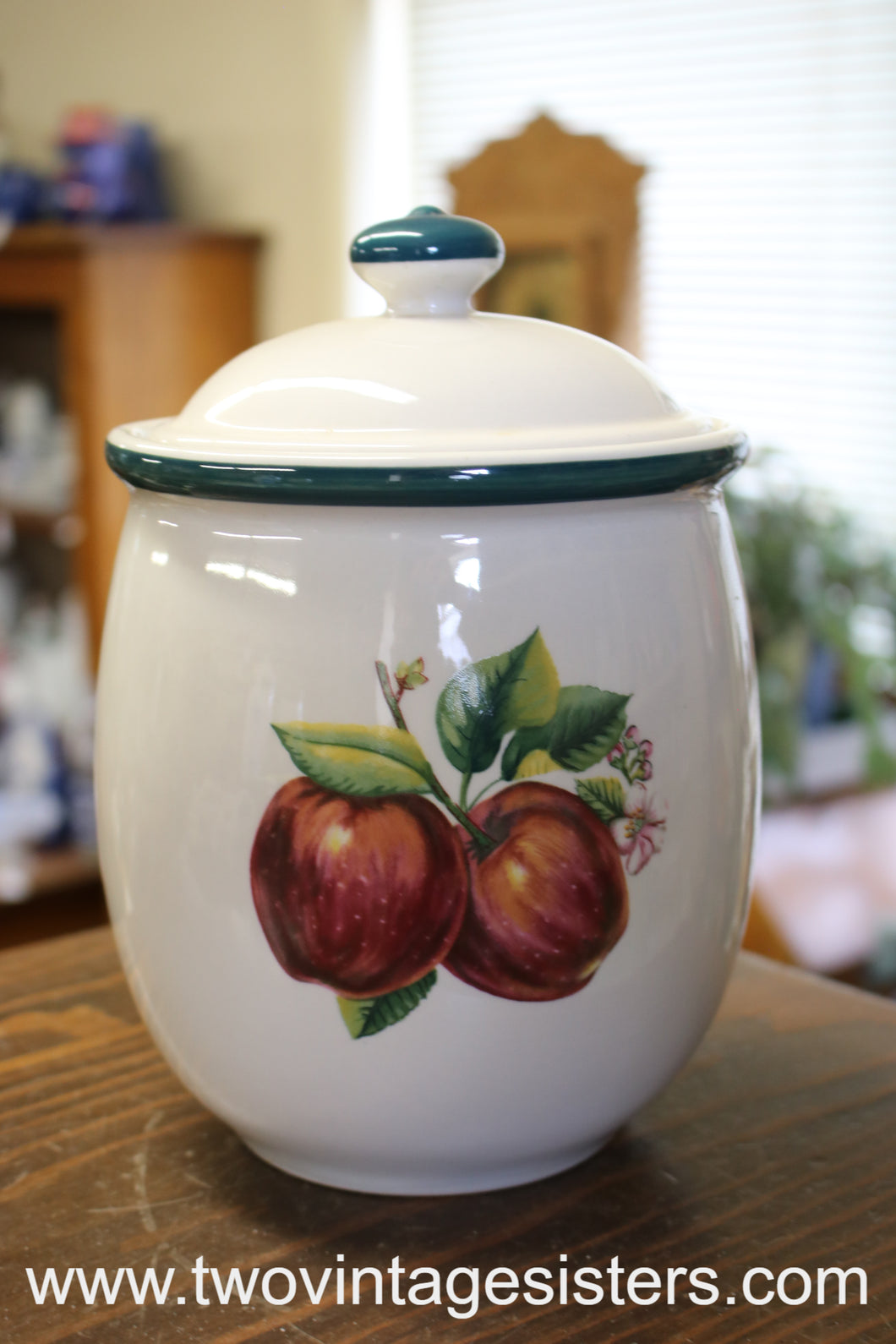 Casuals by China Pearl Apples Medium Ceramic Canister
