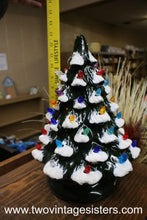 Load image into Gallery viewer, Ceramic Christmas Tree Red Blue Orange Lights No Base