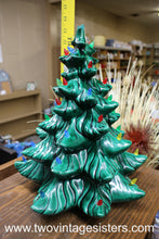 Load image into Gallery viewer, Ceramic Christmas Tree Red Blue Orange Lights No Base