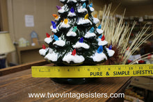 Load image into Gallery viewer, Ceramic Christmas Tree Red Blue Orange Lights No Base