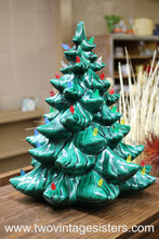 Load image into Gallery viewer, Ceramic Christmas Tree Red Blue Orange Lights No Base