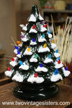 Load image into Gallery viewer, Ceramic Christmas Tree Red Blue Orange Lights No Base