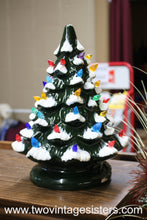Load image into Gallery viewer, Ceramic Christmas Tree Red Blue Orange Lights No Base