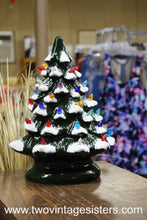 Load image into Gallery viewer, Ceramic Christmas Tree Red Blue Orange Lights No Base