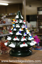 Load image into Gallery viewer, Ceramic Christmas Tree Red Blue Orange Lights No Base