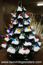 Load image into Gallery viewer, Ceramic Christmas Tree Red Blue Orange Lights No Base