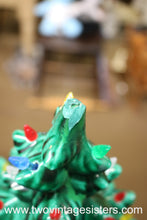 Load image into Gallery viewer, Ceramic Christmas Tree Red Blue Orange Lights No Base