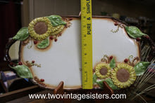 Load image into Gallery viewer, Ceramic Sunflower Cheese Plate Serving Platter
