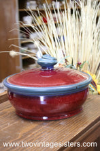 Load image into Gallery viewer, Ceramic Burgundy Pottery Lidded Casserole Dish