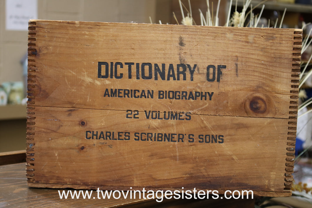 Dictionary Of American Biography Wooden Storage Box