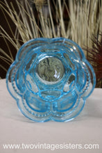 Load image into Gallery viewer, EAPG Wright Moon Stars Blue Glass Spooner -Vintage Collectible
