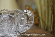 Load image into Gallery viewer, Etched Crystal Clear Glass Sugar Dish - Vintage Glass
