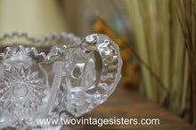 Load image into Gallery viewer, Etched Crystal Clear Glass Sugar Dish - Vintage Glass