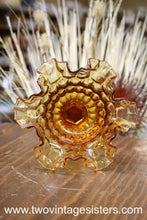 Load image into Gallery viewer, Fenton Glass Amber Thumbprint Compote - Vintage Collectible