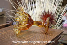 Load image into Gallery viewer, Fenton Glass Amber Thumbprint Compote - Vintage Collectible