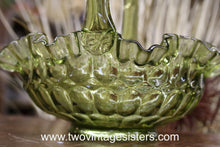 Load image into Gallery viewer, Fenton Glass Colonial Green Thumbprint Basket
