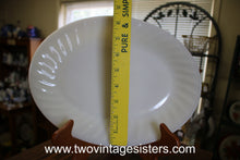 Load image into Gallery viewer, Fire King Ivory Swirl Milk Glass Oval Serving Platter
