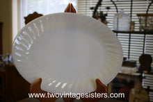 Load image into Gallery viewer, Fire King Ivory Swirl Milk Glass Oval Serving Platter