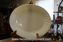 Load image into Gallery viewer, Fire King Ivory Swirl Milk Glass Oval Serving Platter
