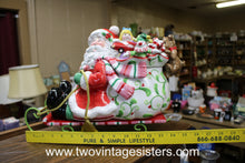 Load image into Gallery viewer, Fitz and Floyd Kris Kringle Lidded Ceramic Cookie Jar 1993
