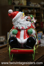 Load image into Gallery viewer, Fitz and Floyd Kris Kringle Lidded Ceramic Cookie Jar 1993