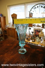 Load image into Gallery viewer, Fostoria Sky Blue Coin Pattern Vase