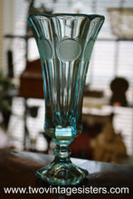 Load image into Gallery viewer, Fostoria Sky Blue Coin Pattern Vase
