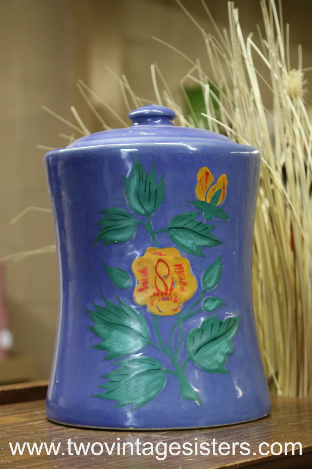 Great Grandmother Ceramic Pottery Floral Cookie Jar