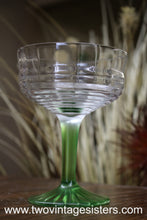 Load image into Gallery viewer, Green Clear Stemmed Sherbet Glasses Set
