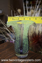 Load image into Gallery viewer, Hand Blown Glass Art Bubble Green Vase
