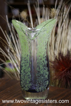 Load image into Gallery viewer, Hand Blown Glass Art Bubble Green Vase

