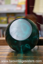 Load image into Gallery viewer, Teal Blue Glass Vase Clear Handles - Vintage Glass