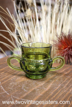 Load image into Gallery viewer, Indiana Glass Green Kings Crown Thumbprint Creamer Sugar

