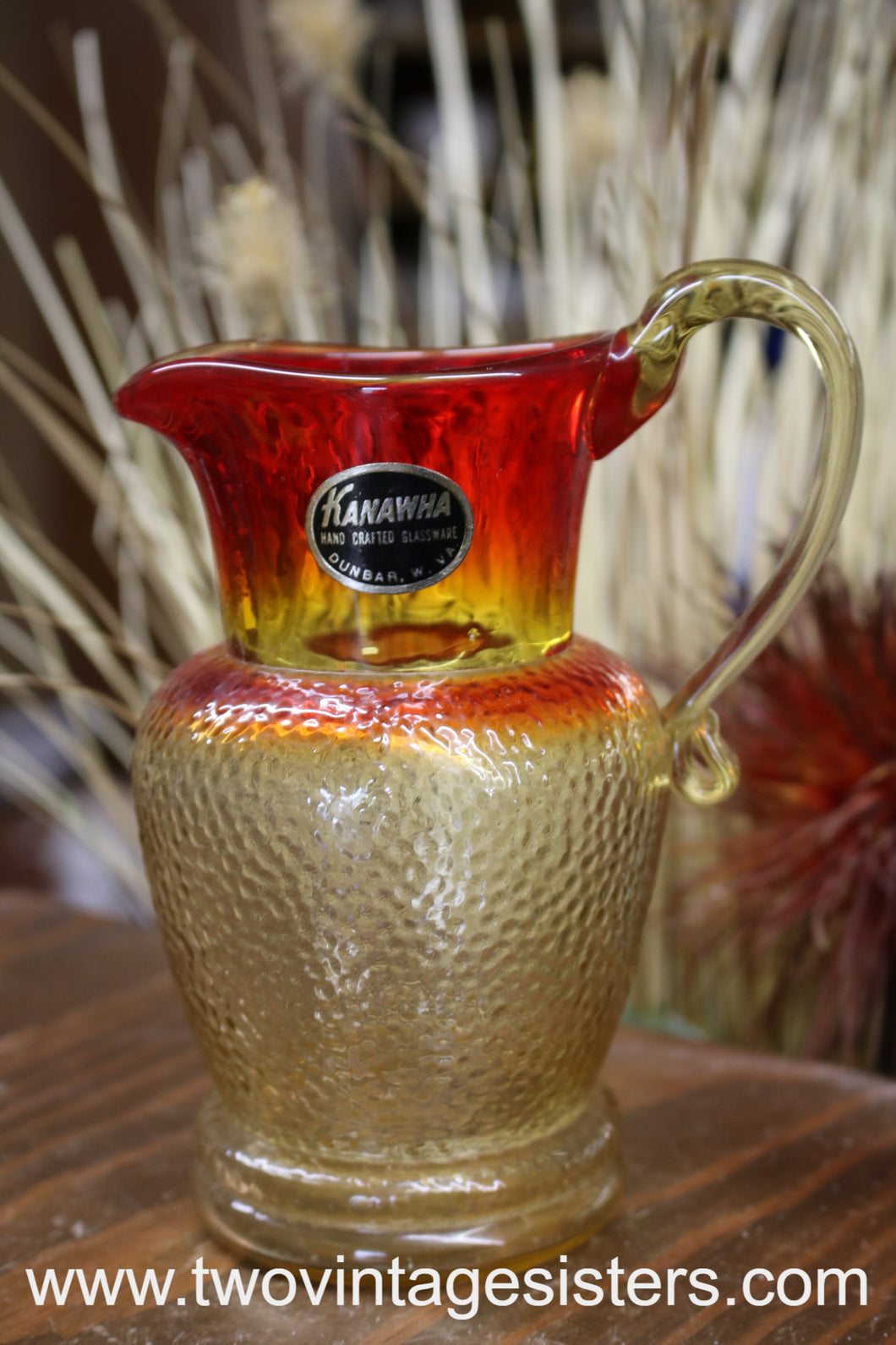 Kanawha Amberina Pitcher - Vintage Glass Art