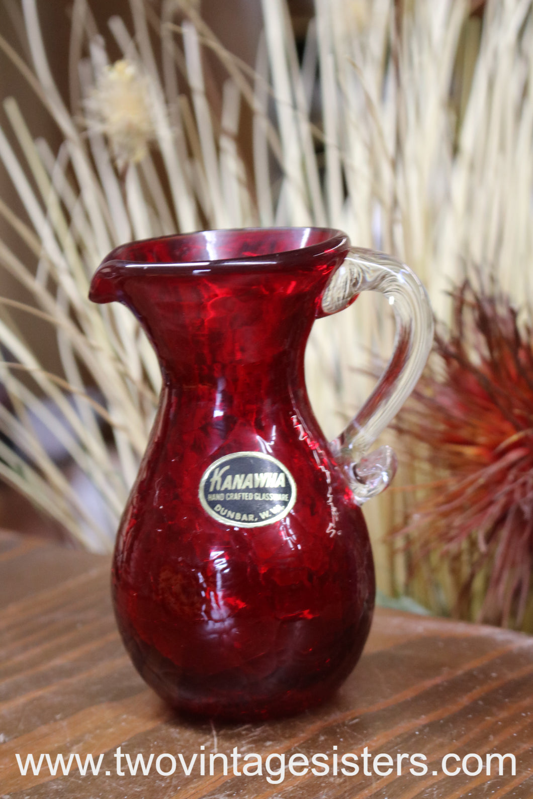 Kanawha Ruby Red Pitcher - Vintage Glass Art