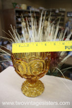 Load image into Gallery viewer, L.E Smith Amber Moon Stars Glass Compote