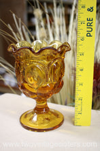 Load image into Gallery viewer, L.E Smith Amber Moon Stars Glass Compote