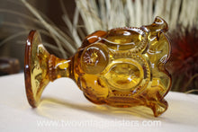 Load image into Gallery viewer, L.E Smith Amber Moon Stars Glass Compote