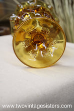 Load image into Gallery viewer, L.E Smith Amber Moon Stars Glass Compote